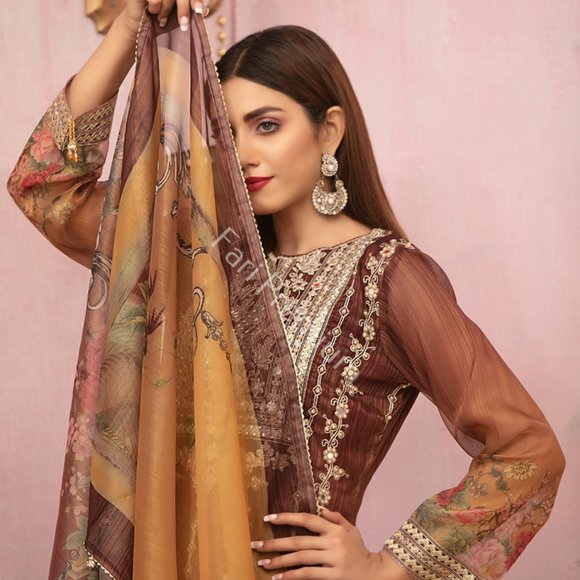 Tawakkal Fancy Zardozi Embroidered Banarsi Masuri Shalwar Kameez Pakistani XL/48 - Picture 4 of 17